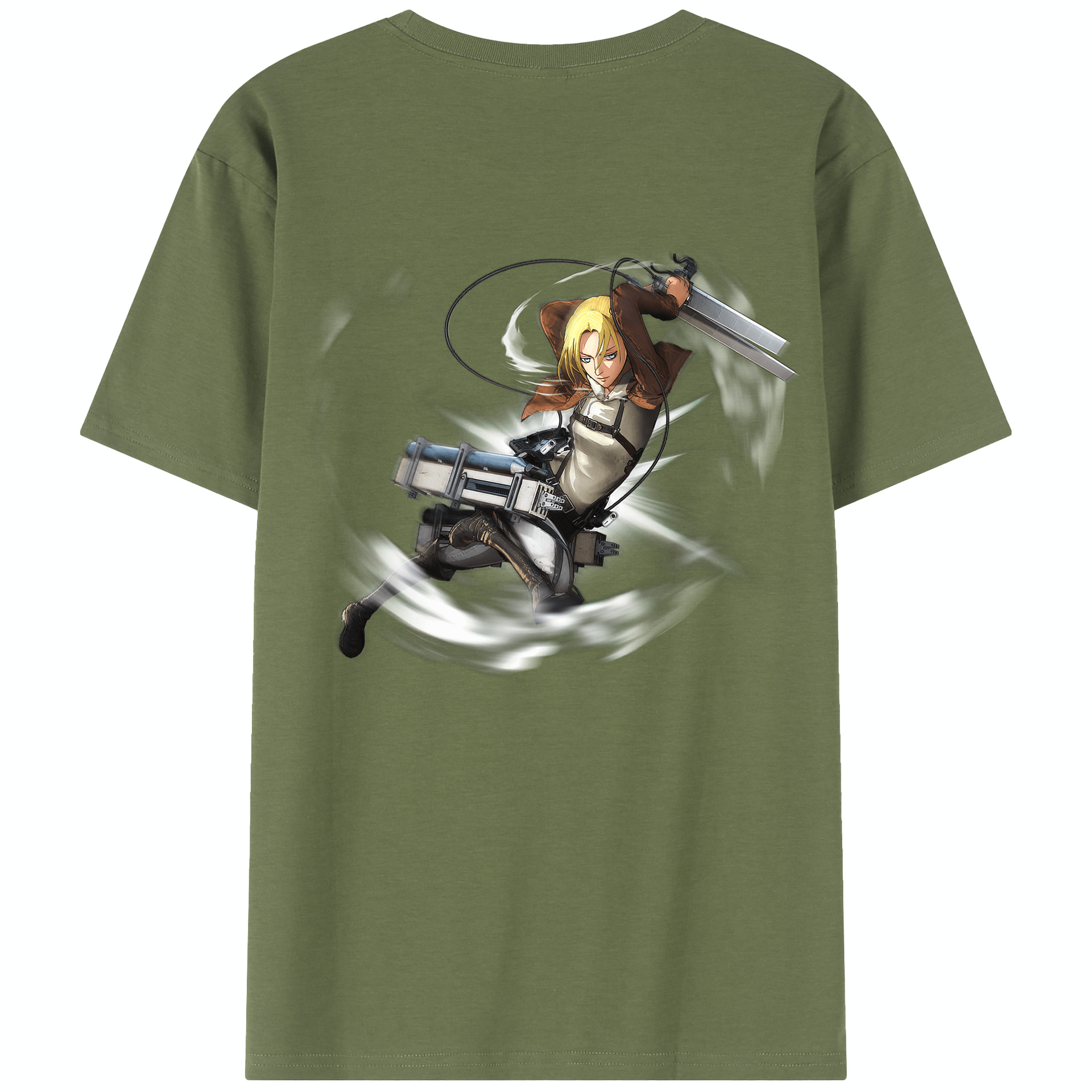 （画像用） 進撃の巨人 アニ・レオンハート Attack on Titan Annie Leonhart 綿100％半袖Tシャツ（背面プリント）